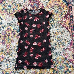y2k adorable mesh floral see through going out preppy top